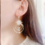 Geometric Multi-Layered Round Flower Earrings