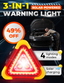 3-IN-1 Solar Emergency Triangle Warning Light at the Roadside