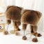 Raccoon Tail Fur Parent-Child Plush Hat