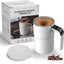 Electric coffee mug with a built-in LCD thermometer, perfect for brewing coffee, milk, cocoa, etc