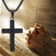 Lord's Prayer Scibble Cross Necklace