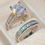 2-Piece Set Fashion Sparkling Cubic Zirconia Rings