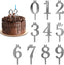 Numbered Aluminum Birthday Cake Candle Holder Set
