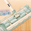 Flat Mop with Stainless Steel Handle, come with Reusable Washable Mop Cloths