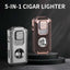 50 % OFF !! 5-in-1 Refillable Cigar Torch Lighter with Cutter