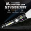 Multifunctional Zoom LED Flashlight with Power Display – 500m Range, USB-C & 4 Lighting Modes