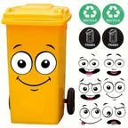 Eco-Friendly Trash Can Face Sticker Set