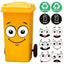 Eco-Friendly Trash Can Face Sticker Set
