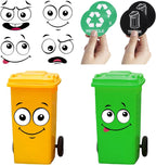 Eco-Friendly Trash Can Face Sticker Set