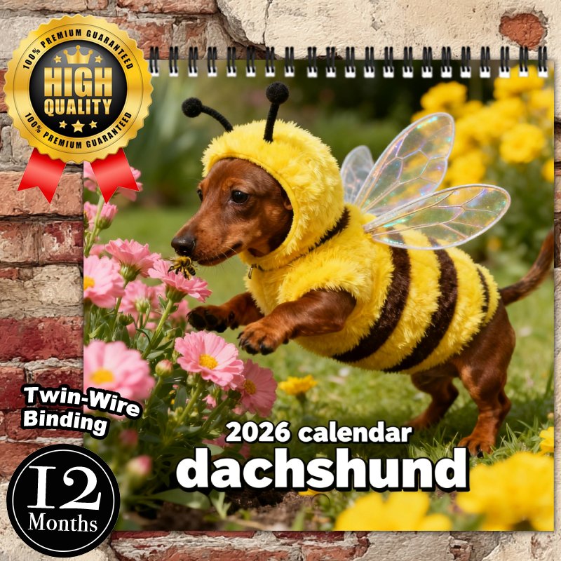 Dachshund Wall Calendar – Cute Sausage Dog 12-Month Planner for Dog Lovers