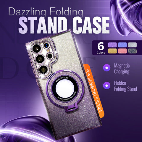 Shiny Foldable Stand Protective Case for Samsung S Series