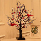 Vintage Glowing Tree with Cardinals