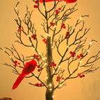 Vintage Glowing Tree with Cardinals