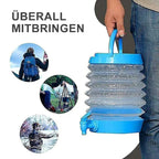 Collapsible water container with faucet