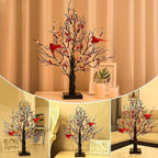 Vintage Glowing Tree with Cardinals