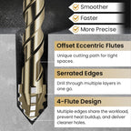 Flash Sale ! High-Strength 4-Flute Serrated Eccentric Drill Bit Kit