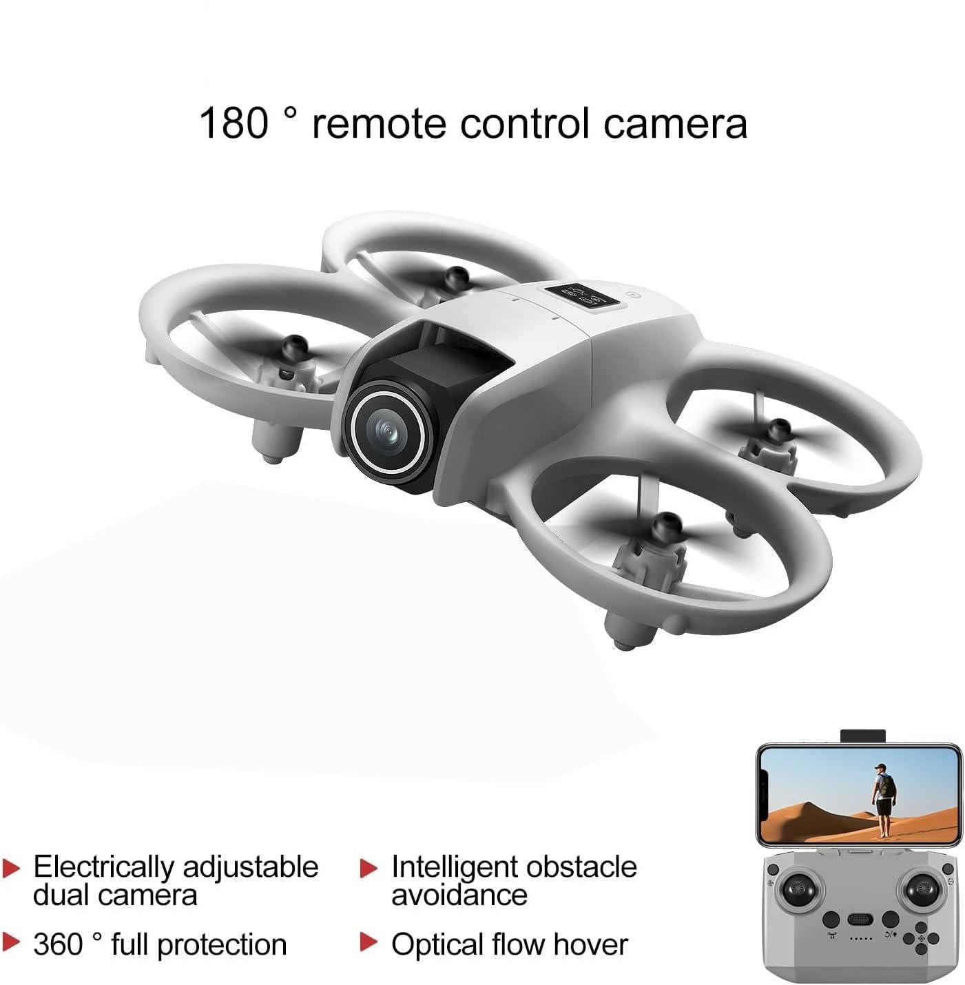 Dual Camera Mini Drone with Obstacle Avoidance – Stunning Aerial Shots