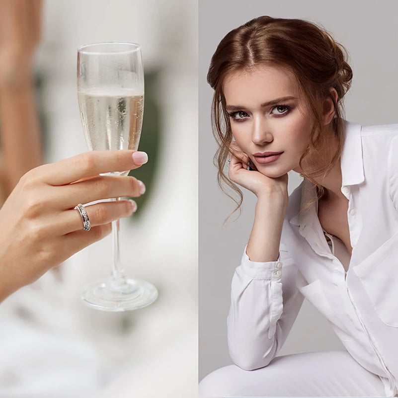 Sparkling Spinning Ring, Relieves Anxiety, Symbolizes Vows & Luck, Waterproof & Fade-Resistant