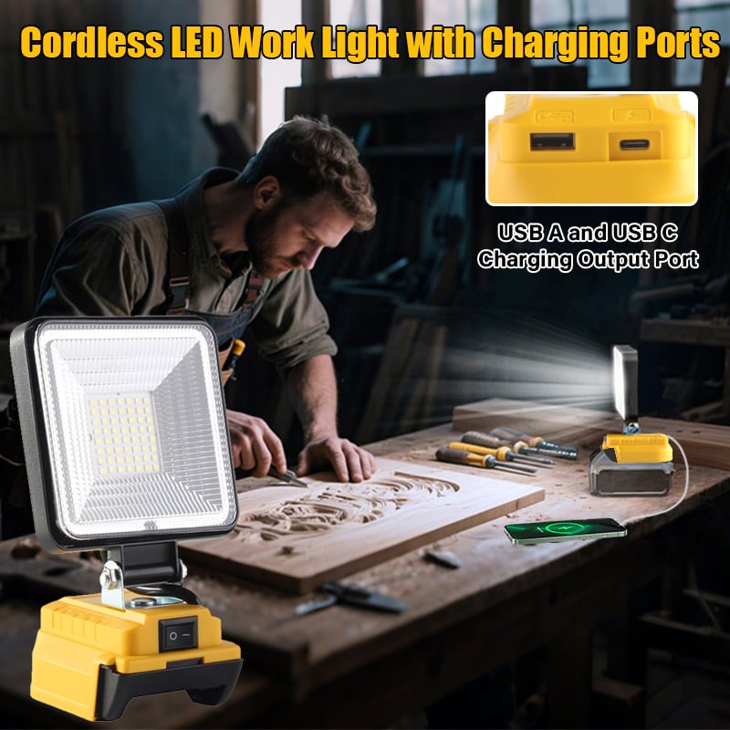 3000LM Cordless LED Work Light with charging Ports