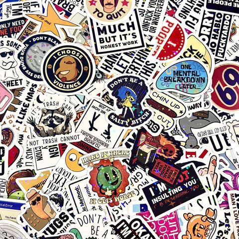 130 Pcs Sarcastic and Funny Saying Stickers Pack- New Razer Style