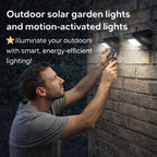 Outdoor solar garden lights and motion-activated lights