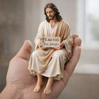Handcrafted Jesus Figurine Serene Desk Companion