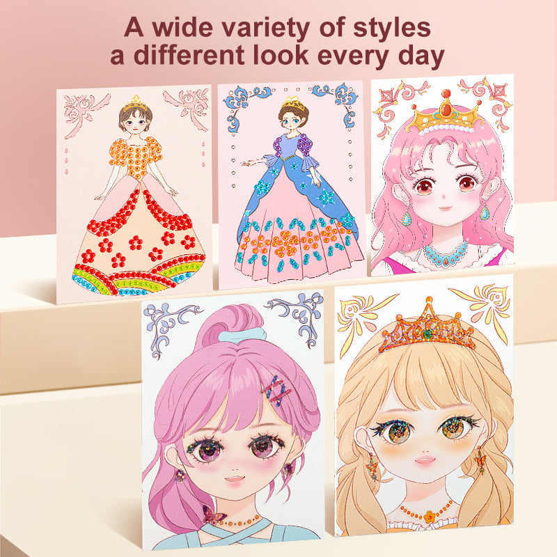 Top-selling gift of Special Diamond Painting & Princess Book Makeup Craft Kits Foil Art Books Set Play on Paper