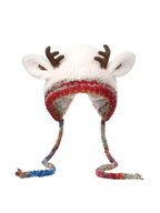Warm Fluffy Christmas Reindeer Antler Hat | Cute 2-in-1 Wear