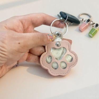 Pet Paw Shaped Leather Keychain - Keep Them By Your Side