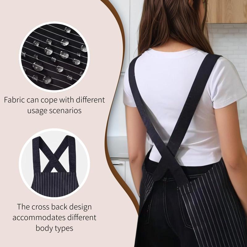 Apron with Pockets for Women and Men Cross Back Design with Towel