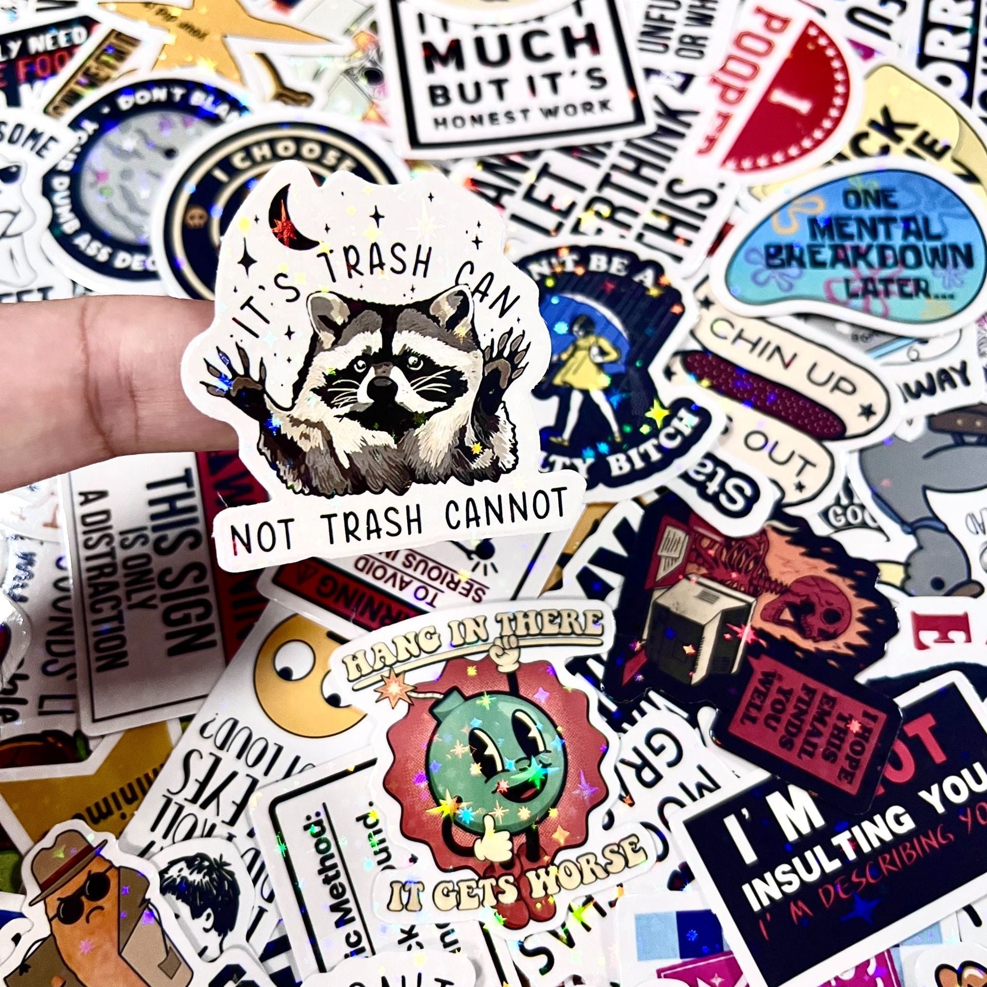 130 Pcs Sarcastic and Funny Saying Stickers Pack- New Razer Style