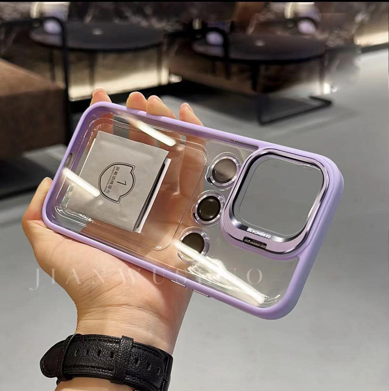 Iphone case with mirror frame lens film cover