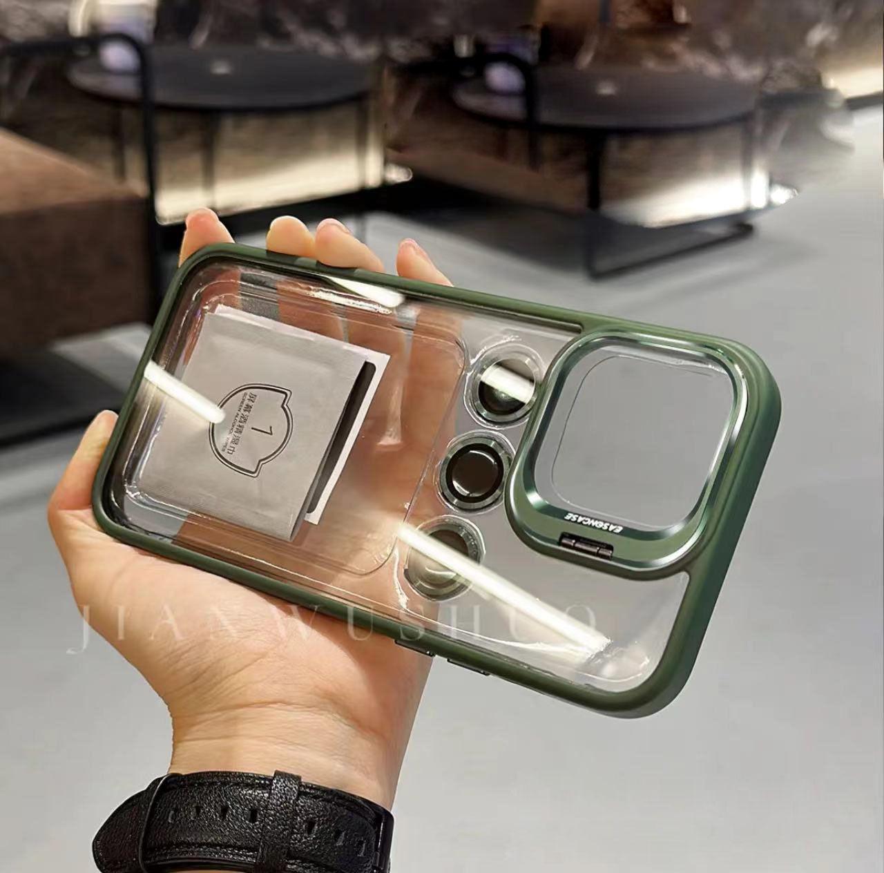 Iphone case with mirror frame lens film cover