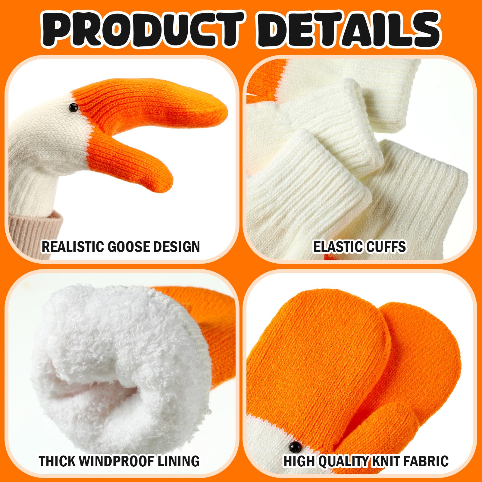 Holiday Mega Sale The "Silly Goose" Knitted Thermal Handcrafted Mittens