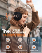 Bluetooth Headphones Earmuffs, Built-in HD Speakers and Microphone for Biking Running