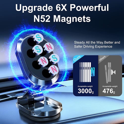 New Alloy Folding Magnetic Car Phone Holder
