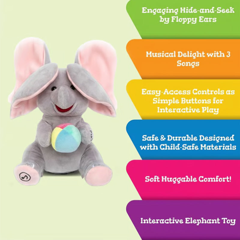 Cute Hide & Seek Elephant Plush Doll - Interactive Play with Soft Material, Perfect Gift for Kids