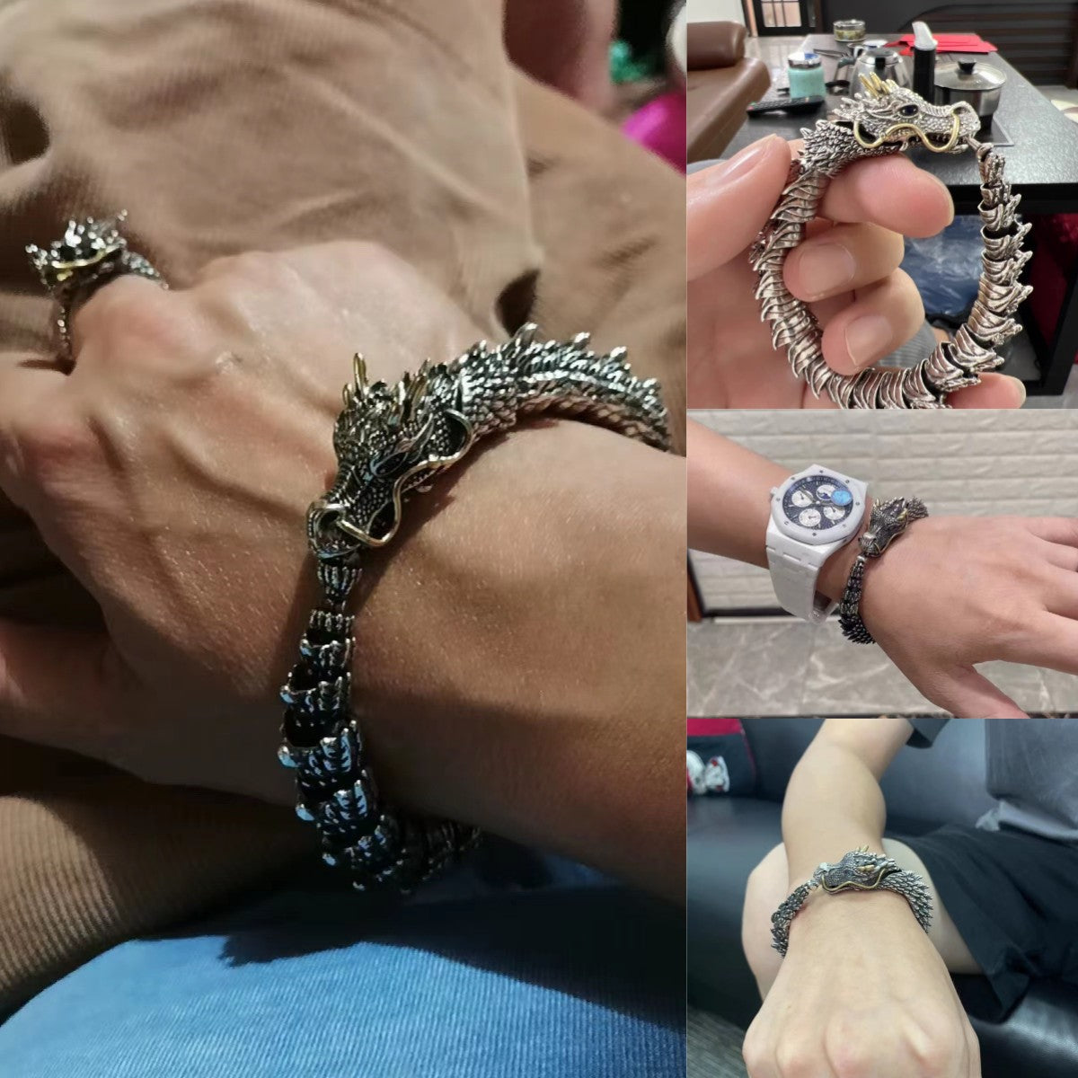 Dragon Head Premium Sterling Silver Bracelet - Bring you fortune and good luck