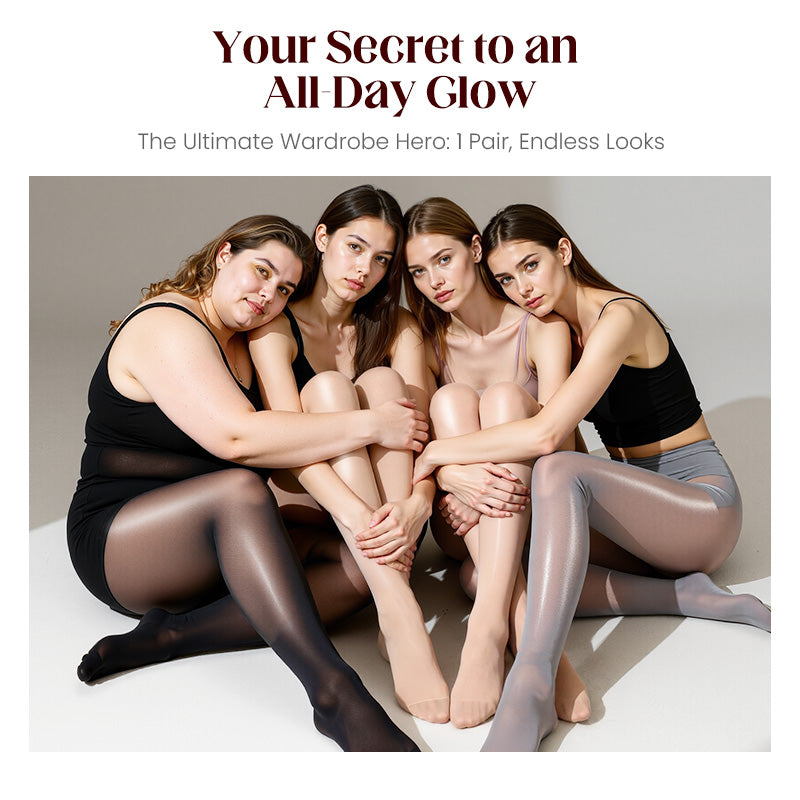 Transparent High-Waisted Shiny Sheer Tights for Women - Sheer & Comfortable