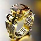 Heavy Duty Vintage Zirconia Wide Band Ring