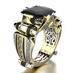 Heavy Duty Vintage Zirconia Wide Band Ring