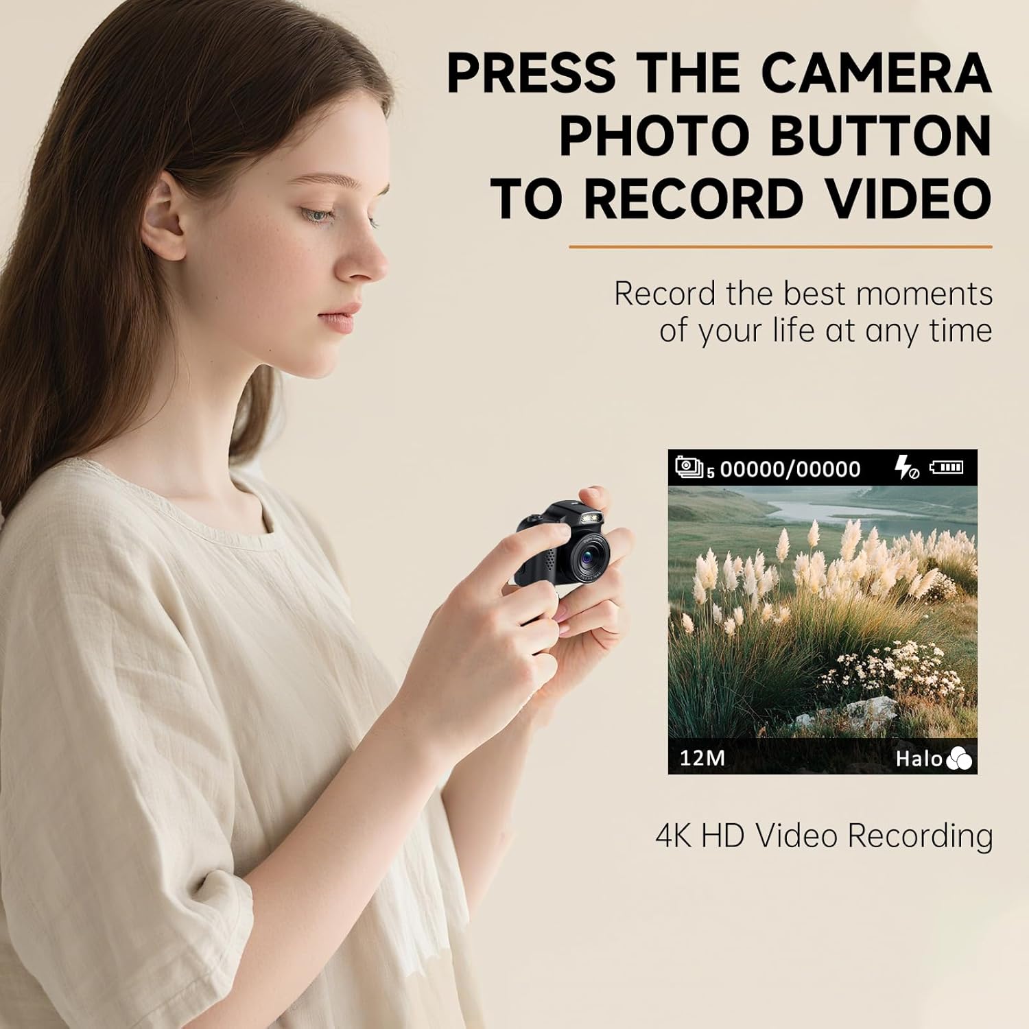 Mini Keychain Camera 4K 64MP Vintage Digital Camera