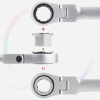 15pcs Adjustable Ratchet Wrench Kit Great Gift （Great Sale Buy 2 Get + ）