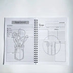 Durable Spiral My Cookbook Notebook Illustrated Kitchen Tools Creative Warmth
