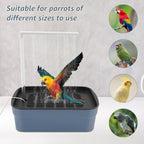 Automatic ABS Bird Bath Shower, Parrot Bathtub with Circulating Faucet for Pet Bird