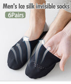 6 pairs! Breathable Ice Silk Non-slip Socks