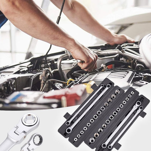 15pcs Adjustable Ratchet Wrench Kit（ ）