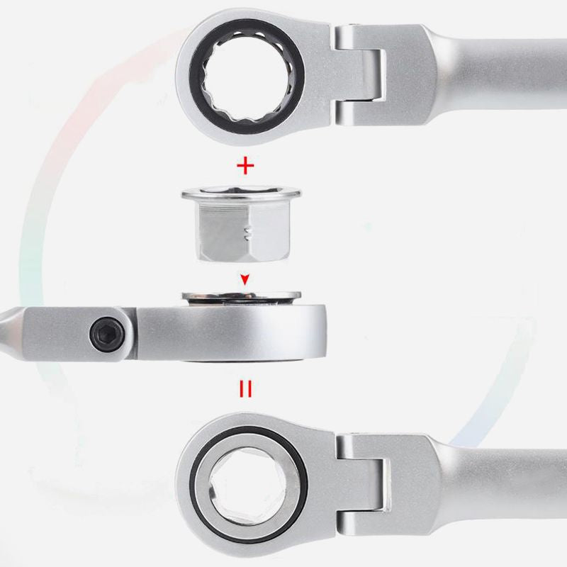 15pcs Adjustable Ratchet Wrench Kit（ ）