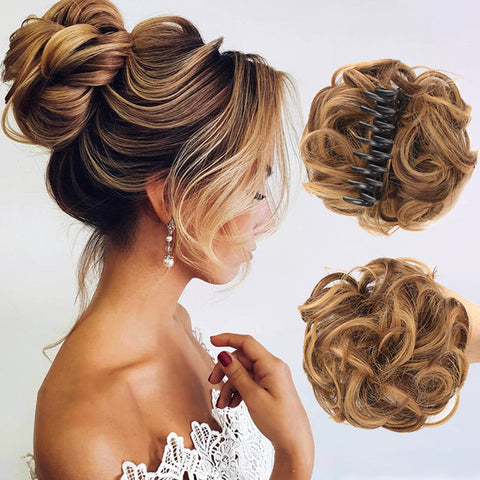 Natural Wig with Hair Clips