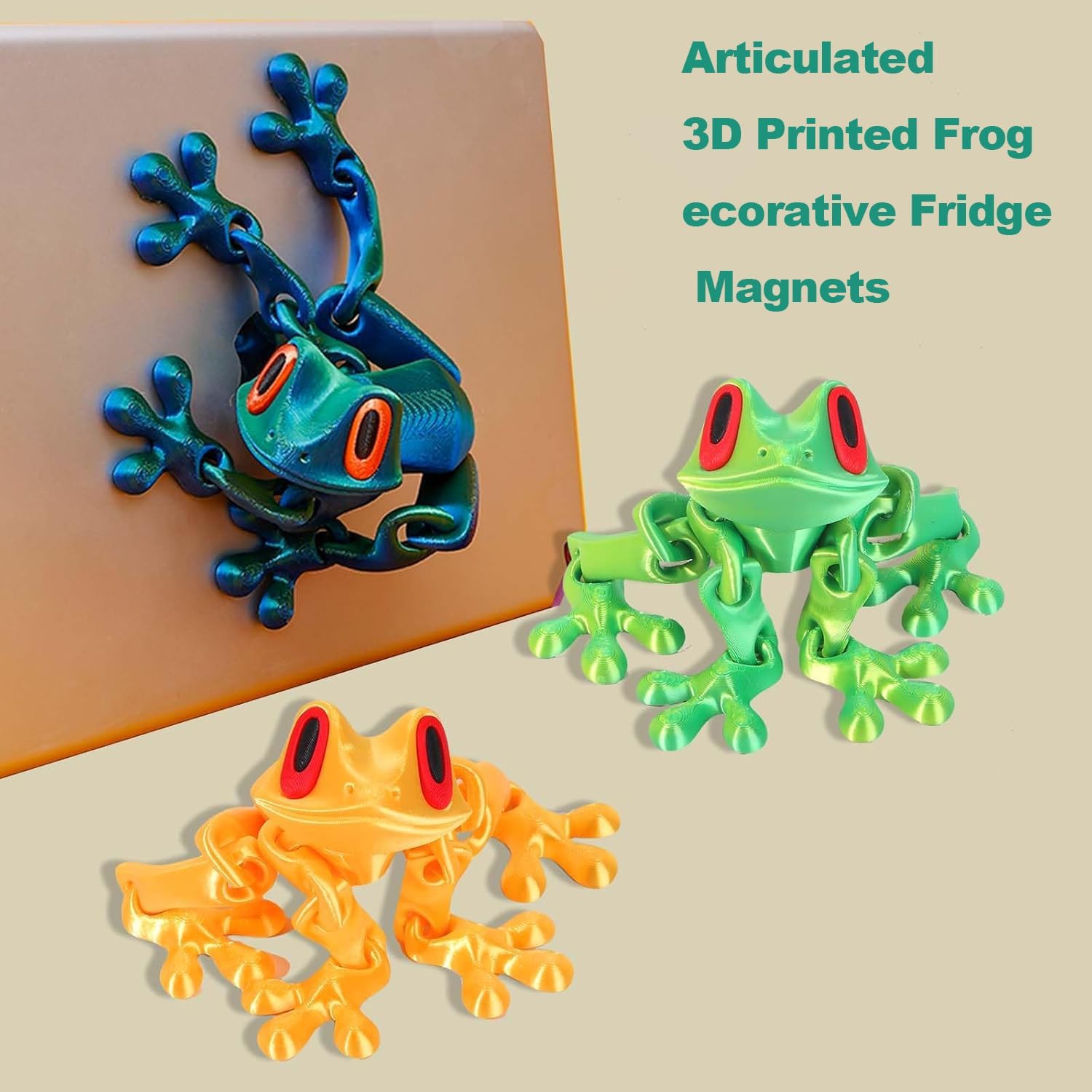 3D Printed Magnetic Frog | Articulated Fidget Toy & Decor
